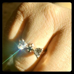 Size 9 diamond ring; rare, bow style